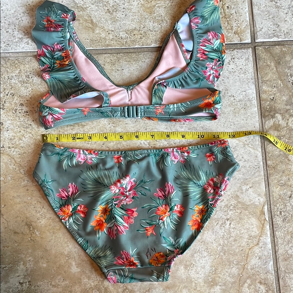 Floral Kids Swim Set - Green and Pink - Picture 2 of 2